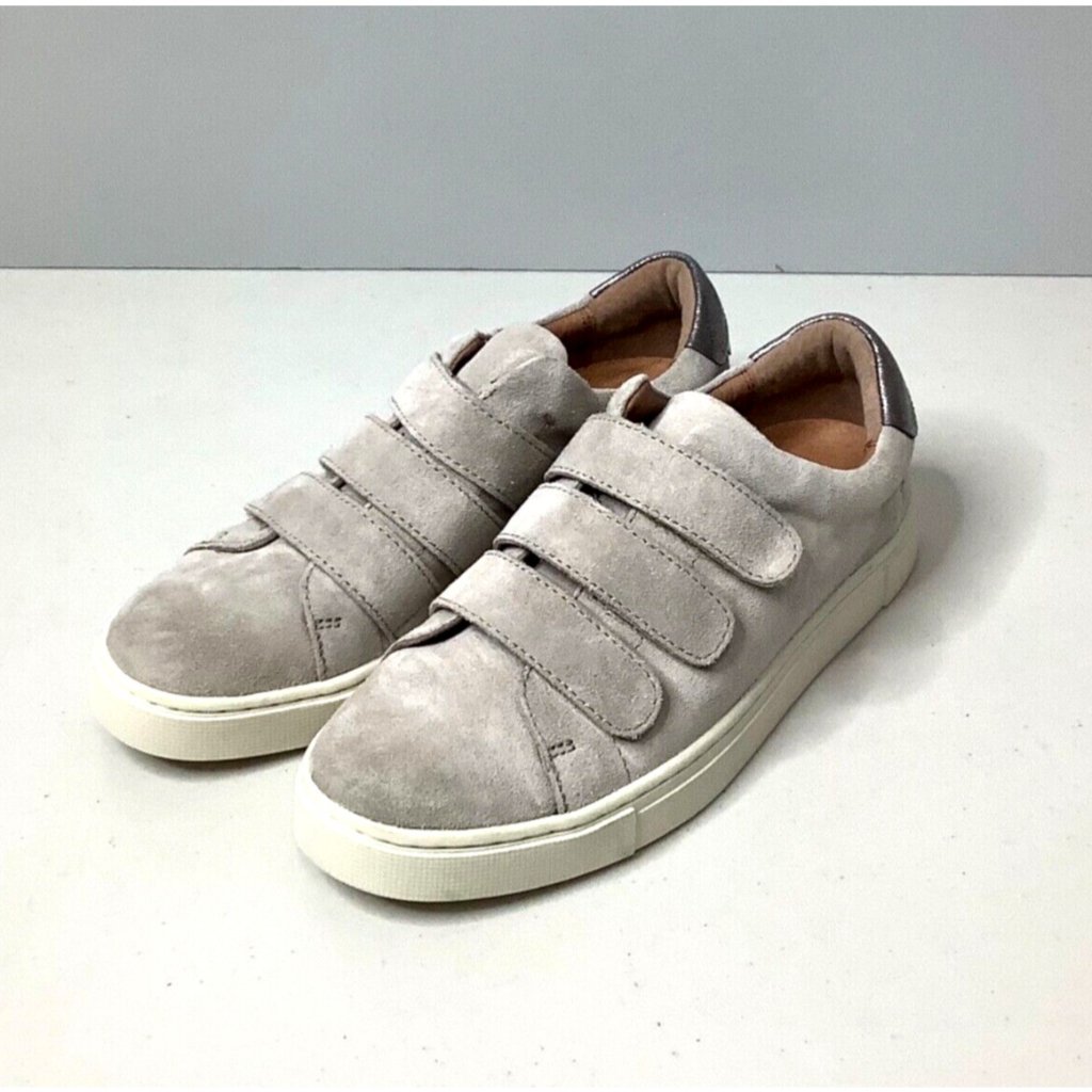 Frye Ivy Strap Low Sneakers In Milkshake Metallic Suede Womens Size 6.5